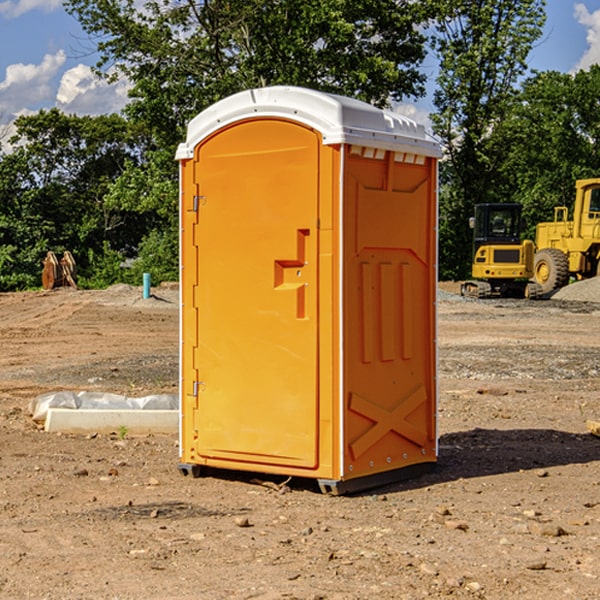 how often are the portable restrooms cleaned and serviced during a rental period in Baxter County AR